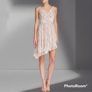 Elizabeth and James Manette Floral
Print feminine Silk asymmetrical hem Dress